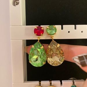 Multi color gem earrings